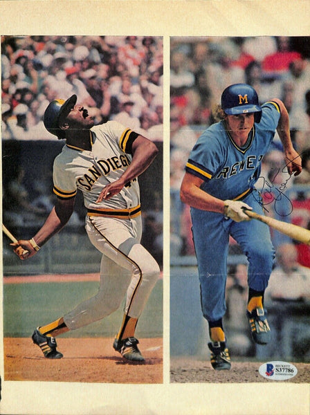 Robin Yount Signed Milwaukee Brewers Magazine Page BAS S37786