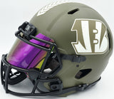 Ja'Marr Chase Autographed Bengals Camo Green Full Size Salute To Service Speed A