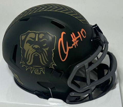 Cle Browns QUINSHON JUDKINS Signed Riddell 2025 SALUTE Mini Helmet AUTO - BAS