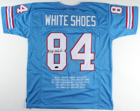 Billy "White Shoes" Johnson Signed Houston Oilers Jersey (Radtke) 3xPro Bowl WR