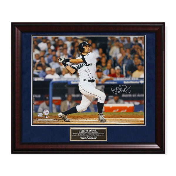 Ichiro Suzuki Mariners Signed Autographed 16x20 Photo Framed to 23x27 Fanatics