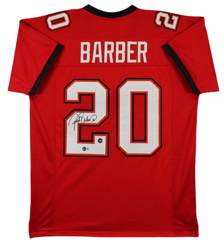Ronde Barber Authentic Signed Red Pro Style Jersey Autographed BAS Witnessed