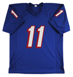 Drew Bledsoe Authentic Signed Throwback Blue Pro Style Jersey BAS Witnessed