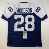 Autographed/Signed Darren Woodson Dallas Thanksgiving Day Jersey JSA COA