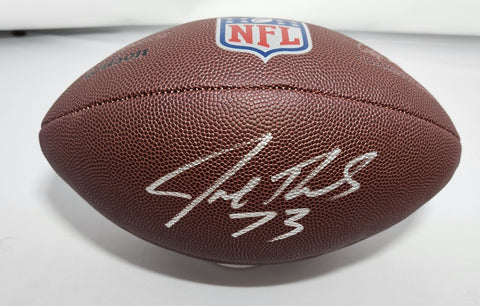 Browns HOF JOE THOMAS Signed Wilson "THE DUKE" NFL Replica Football AUTO - JSA