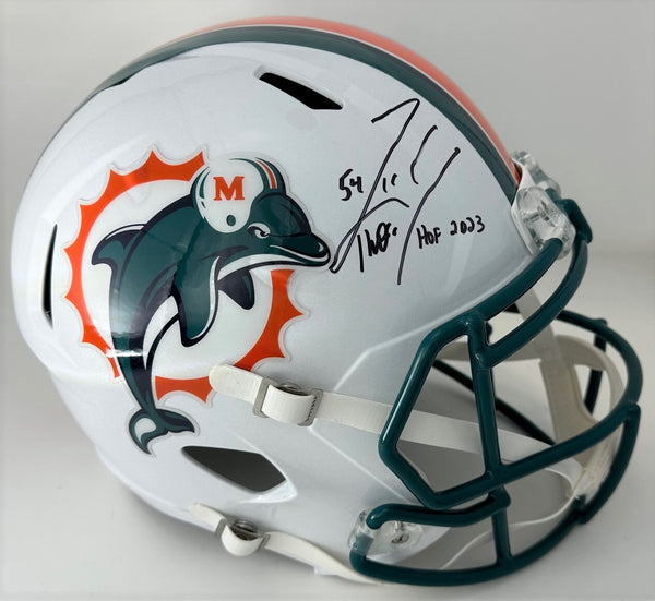 Dolphins ZACH THOMAS Signed Full Size Replica Speed Helmet AUTO w/ HOF 2023 BAS