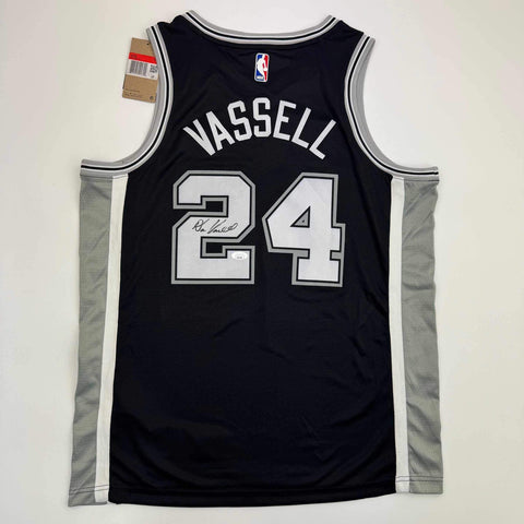 Autographed/Signed Devin Vassell San Antonio Black Basketball Jersey JSA COA