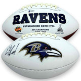 Ed Reed Autographed Signed Baltimore Ravens Logo Football - Beckett