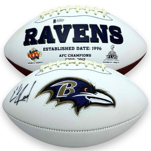 Ed Reed Autographed Signed Baltimore Ravens Logo Football - Beckett