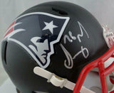Sony Michel Autographed NE Patriots Flat Black Mini Helmet- Beckett W Auth