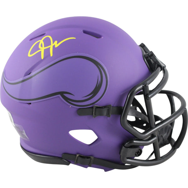 Justin Jefferson Autographed Minnesota Vikings Rave Mini Helmet Beckett 50139