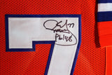 Karl Mecklenburg Autographed Denver Broncos Orange Jersey Lighted Framed Beckett