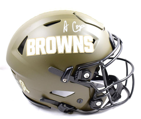 Amari Cooper Signed Browns F/S Salute to Service Speed Flex Helmet-Beckett Wholo