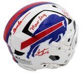 Jim Kelly Thurman Thomas Levy Reed Signed Buffalo Bills Axiom Authentic Helmet
