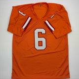 Autographed/Signed Baker Mayfield Tampa Bay Orange Creamsicle Jersey Beckett COA