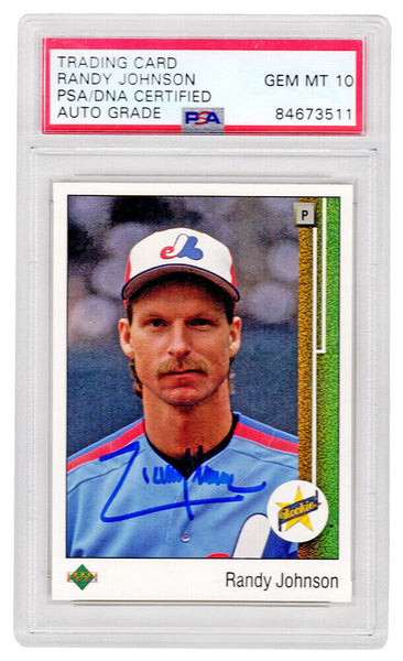 Randy Johnson autographed Expos 1989 UD Rookie Card #25 (PSA - Auto Grade 10)