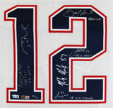 (6) Brady, Gronkowski, Gilmore, Edelman +2 Signed White Nike Elite Jersey BAS