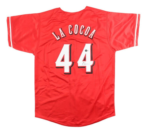 Elly De La Cruz Cincinnati Signed Red La Cocoa Baseball Jersey BAS