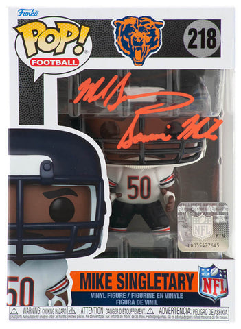Mike Singletary Signed Bears Funko Pop Doll #218 w/Samurai Mike - (SCHWARTZ COA)