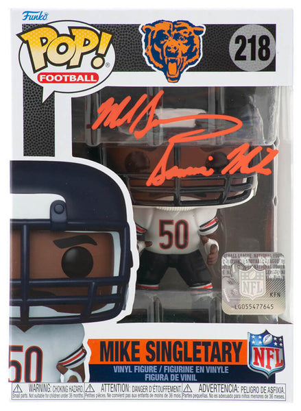 Mike Singletary Signed Bears Funko Pop Doll #218 w/Samurai Mike - (SCHWARTZ COA)