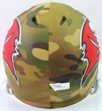 Tom Brady Signed Tampa Bay Buccaneers Camo Mini Helmet- Fanatics /LOA *White