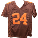 Nick Chubb Autographed/Signed Pro Style Color Rush Brown Jersey Beckett 44002