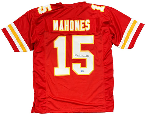 Patrick Mahomes Kansas City Chiefs Signed Red Custom Jersey Beckett BAS