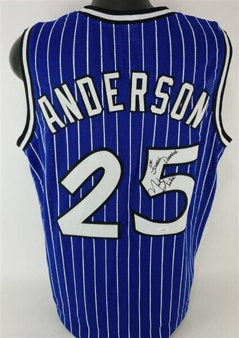 Nick Anderson "1st Magic Drafted" Signed Orlando Magic Blue Home Jersey JSA COA