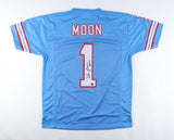 Warren Moon Signed Houston Oilers Jersey Insc. HOF 06 (Beckett) 9xPro Bowl QB