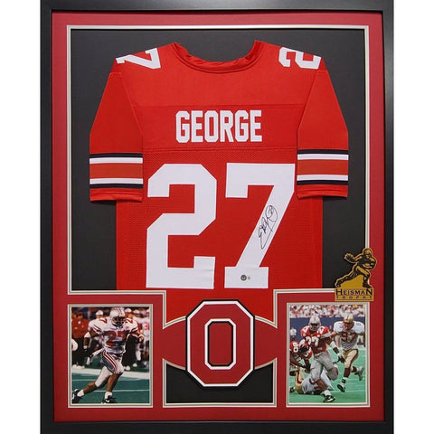 Eddie George Autographed Signed Framed Ohio State Buckeyes Jersey BECKETT