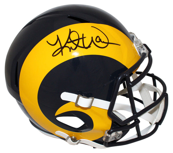 Kurt Warner Autographed/Signed Los Angeles Rams Spd F/S Helmet BAS 40401