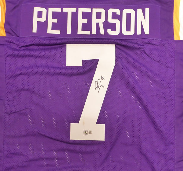 LSU Tigers Patrick Peterson Autographed Purple Jersey Beckett BAS QR #2W734049