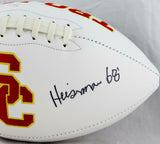 O. J. Simpson Autographed Trojans Logo Football w/Heisman-JSA W *Black