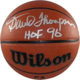 David Thompson Autographed Denver Nuggets Wilson Basketball HOF 96 SCH 55455