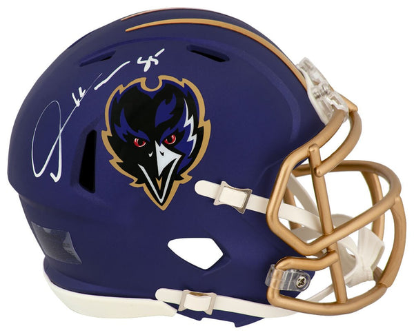 Derrick Mason Signed Ravens 2024 Alt Purple Riddell Speed Mini Helmet - (SS COA)