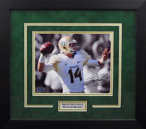 BRYCE PETTY AUTOGRAPHED SIGNED BAYLOR BEARS FRAMED 8x10 PHOTO COA