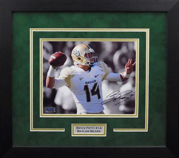 BRYCE PETTY AUTOGRAPHED SIGNED BAYLOR BEARS FRAMED 8x10 PHOTO COA