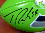 THOMAS RAWLS AUTOGRAPHED SIGNED GREEN SEAHAWKS LOGO FOOTBALL MCS HOLO 112680