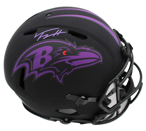 Trey Hendrickson Signed Baltimore Ravens Speed Authentic Eclipse NFL Helmet