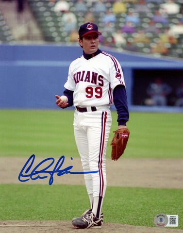 Charlie Sheen Autographed Cleveland Indians 8x10 Photo Beckett 42015