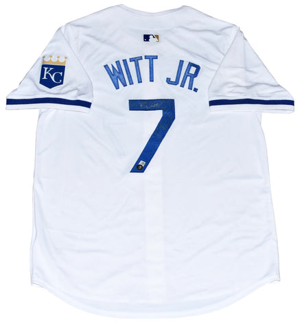 BOBBY WITT JR AUTOGRAPHED KANSAS CITY ROYALS #7 WHITE NIKE JERSEY BECKETT
