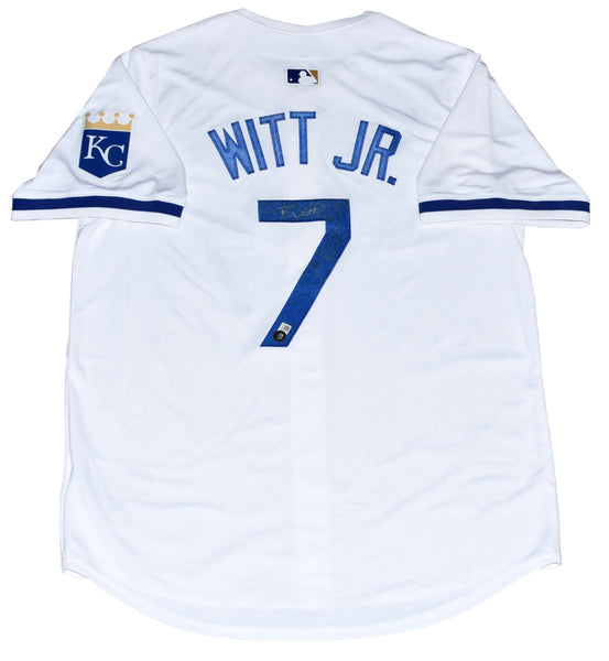 BOBBY WITT JR AUTOGRAPHED KANSAS CITY ROYALS #7 WHITE NIKE JERSEY BECKETT