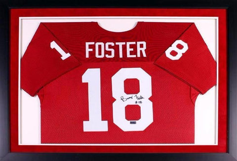 BARRY FOSTER AUTOGRAPHED ARKANSAS RAZORBACKS #18 FRAMED JERSEY COA