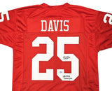 49ERS ERIC DAVIS AUTOGRAPHED RED JERSEY "SB XXIX CHAMPION" BECKETT QR 215868