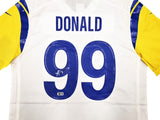 RAMS AARON DONALD AUTOGRAPHED WHITE NIKE ON FIELD JERSEY SIZE L BECKETT 241358