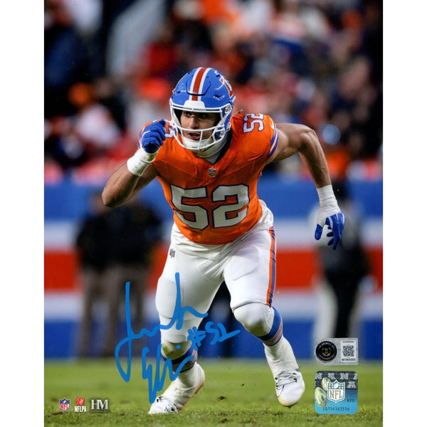 Jonah Elliss Autographed/Signed Denver Broncos 8x10 Photo Beckett Witness 58286