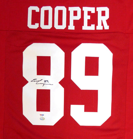 SAN FRANCISCO 49ERS EARL COOPER AUTOGRAPHED SIGNED RED JERSEY PSA/DNA 105034