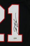 Deion Sanders Signed Atlanta Falcons Mitchell & Ness 1992 Black NFL Jersey