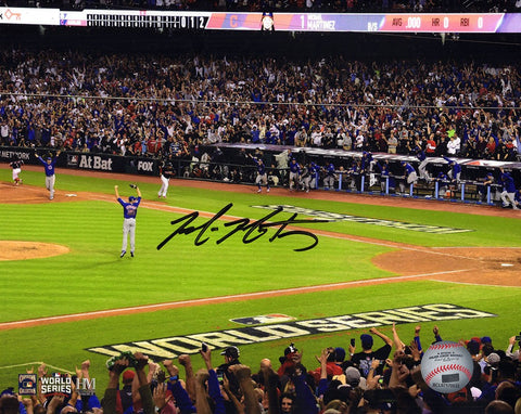 Mike Montgomery Signed Cubs 2016 World Series Final Out 8x10 Photo - (SS COA)
