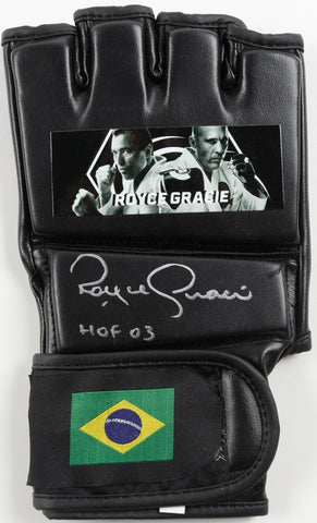 Royce Gracie Signed Brazil MMA Glove Inscribed "HOF 03" (Beckett)